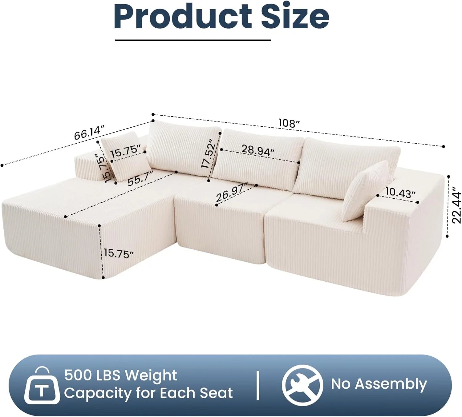 "Boneless Couch Beige" - Kanapa bez ramy Beżowa " XL Special"