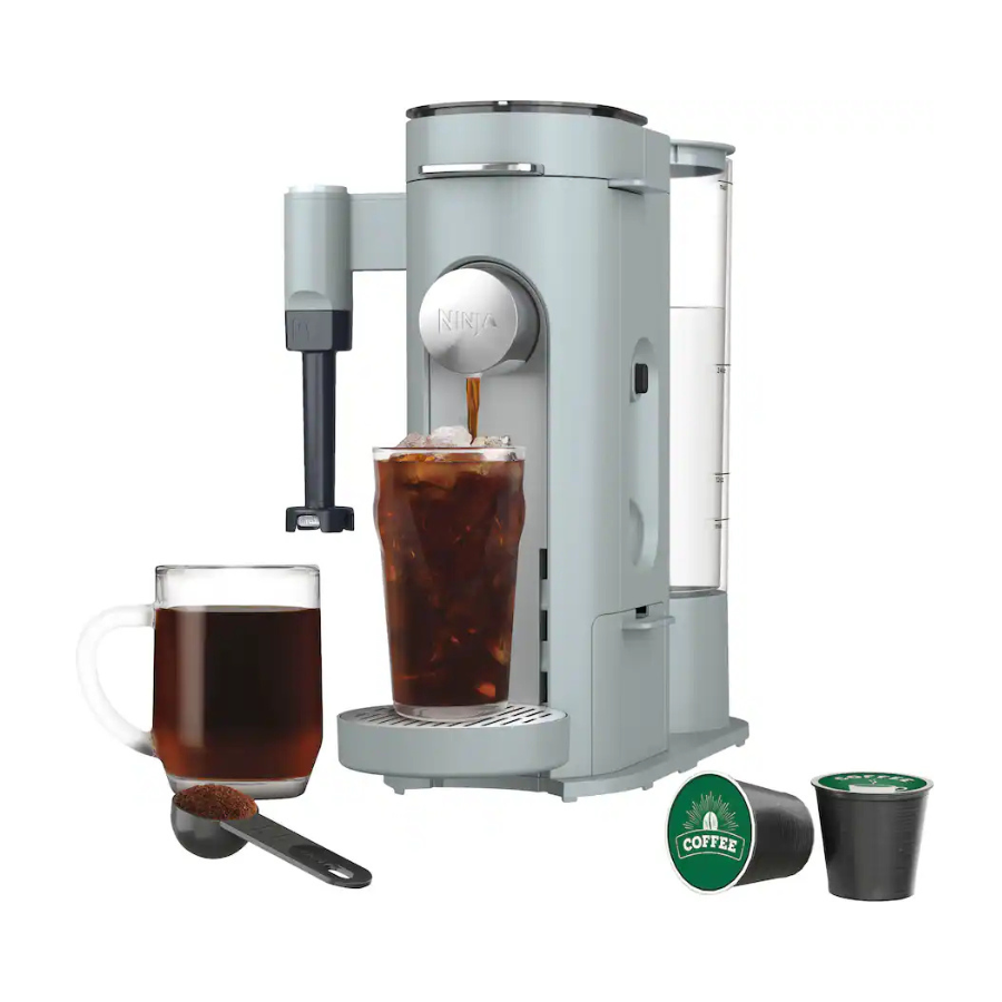 Ninja - Pods & Grounds Specialty Single-Serve Iced Coffee Maker, K-Cup Pod Compatible with Foldaway Milk Frother