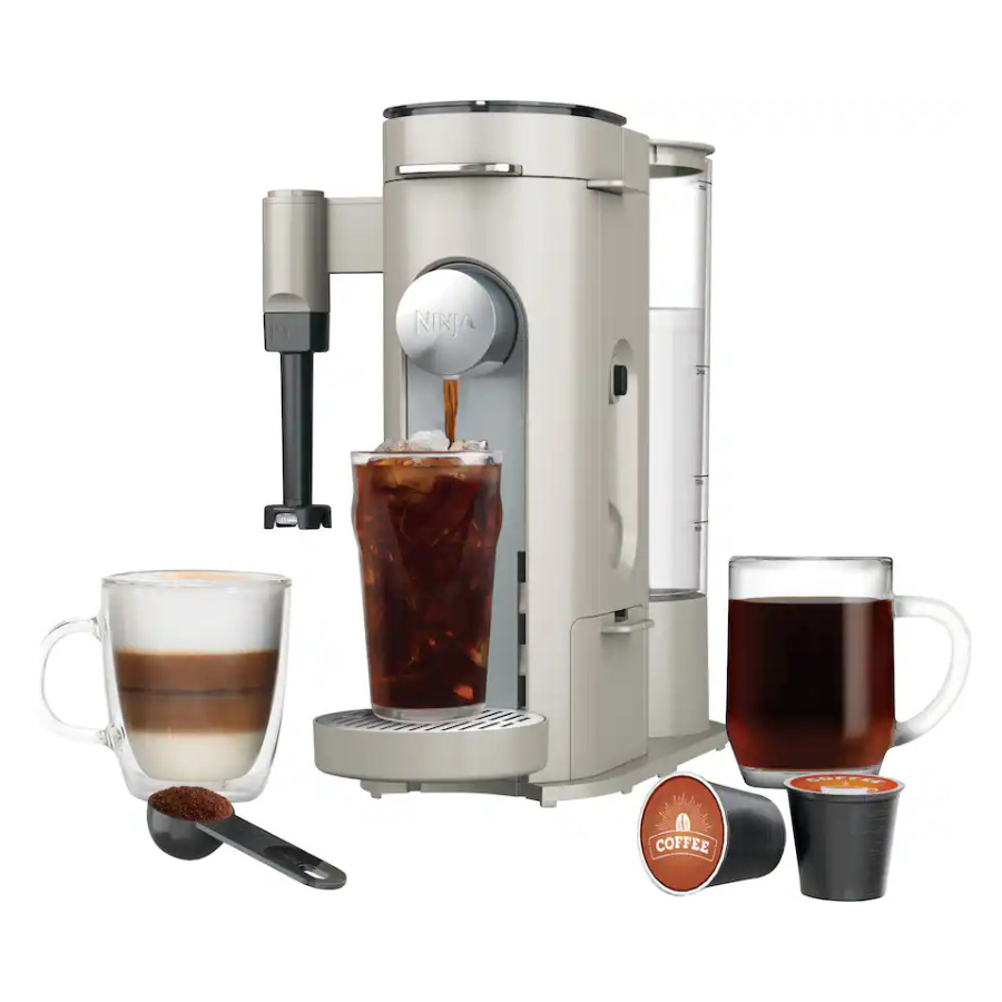 Ninja - Pods & Grounds Specialty Single-Serve Iced Coffee Maker, K-Cup Pod Compatible with Foldaway Milk Frother