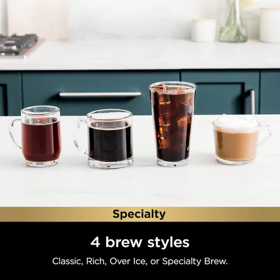 Ninja - Pods & Grounds Specialty Single-Serve Iced Coffee Maker, K-Cup Pod Compatible with Foldaway Milk Frother