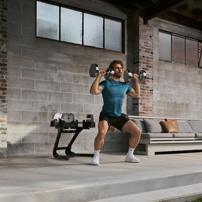 Zestaw 2 regulowanych hantli + regulowana szyna