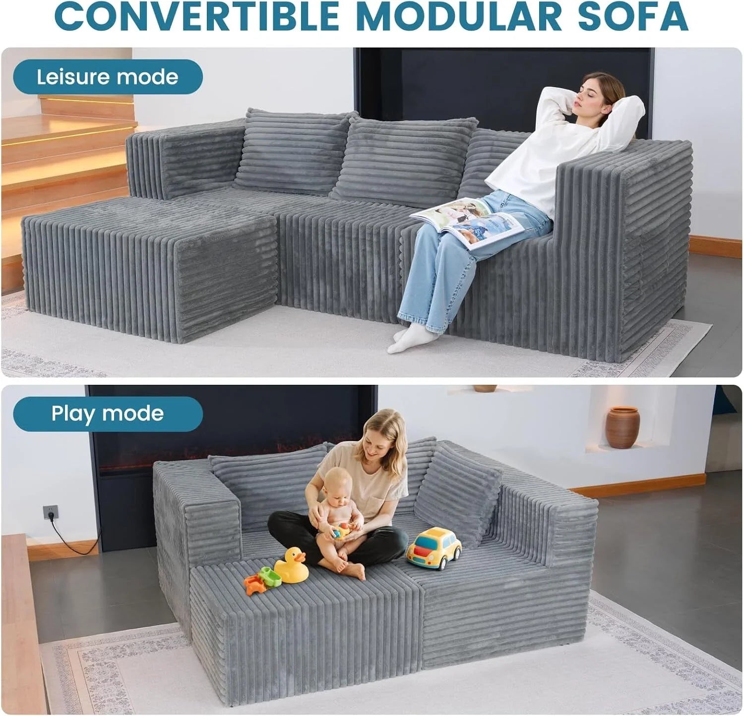 "Boneless Couch Grey" - Kanapa bez ramy Szara