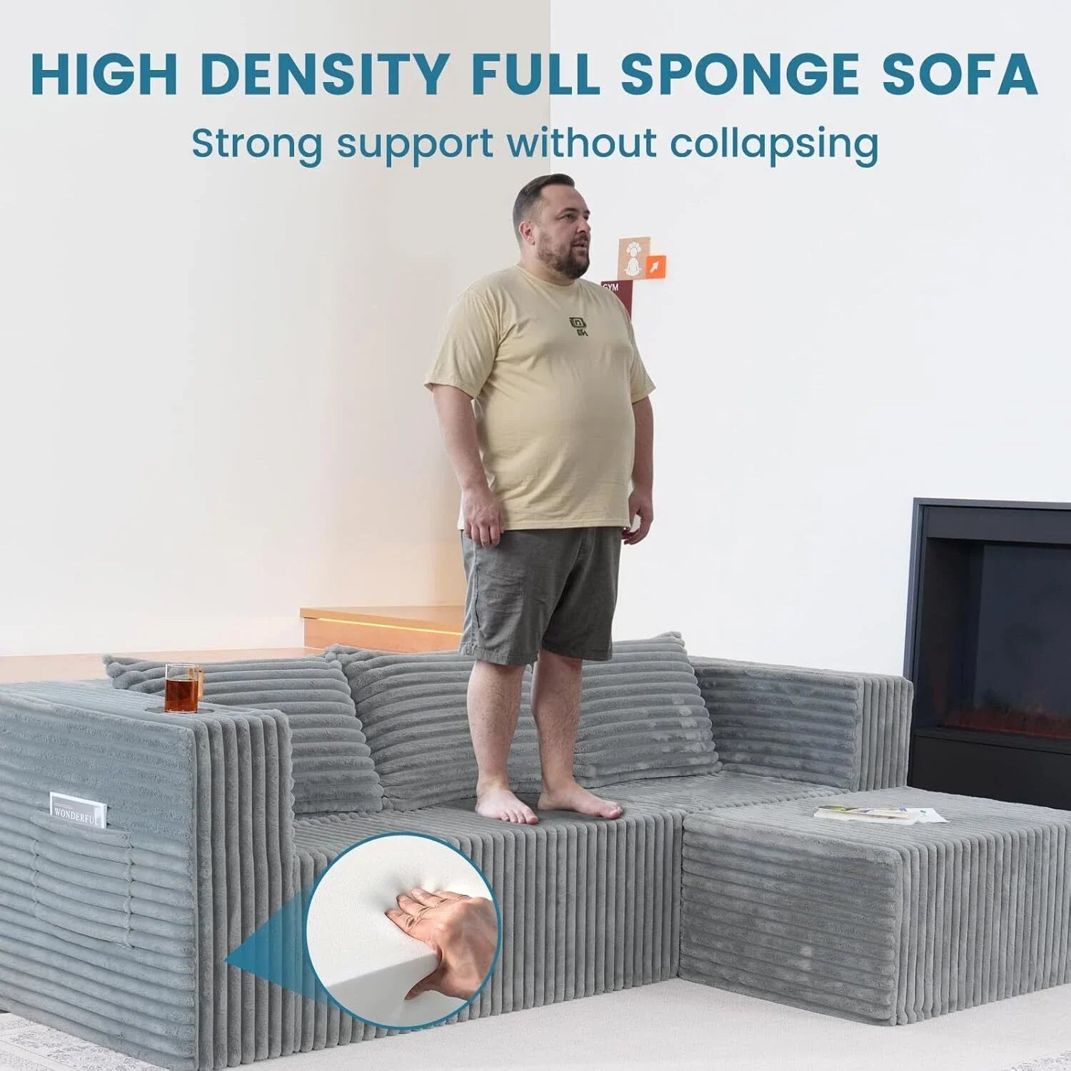 "Boneless Couch Grey" - Kanapa bez ramy Szara