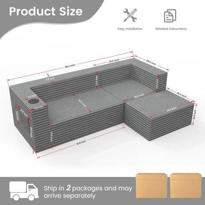 "Boneless Couch Grey" - Kanapa bez ramy Szara