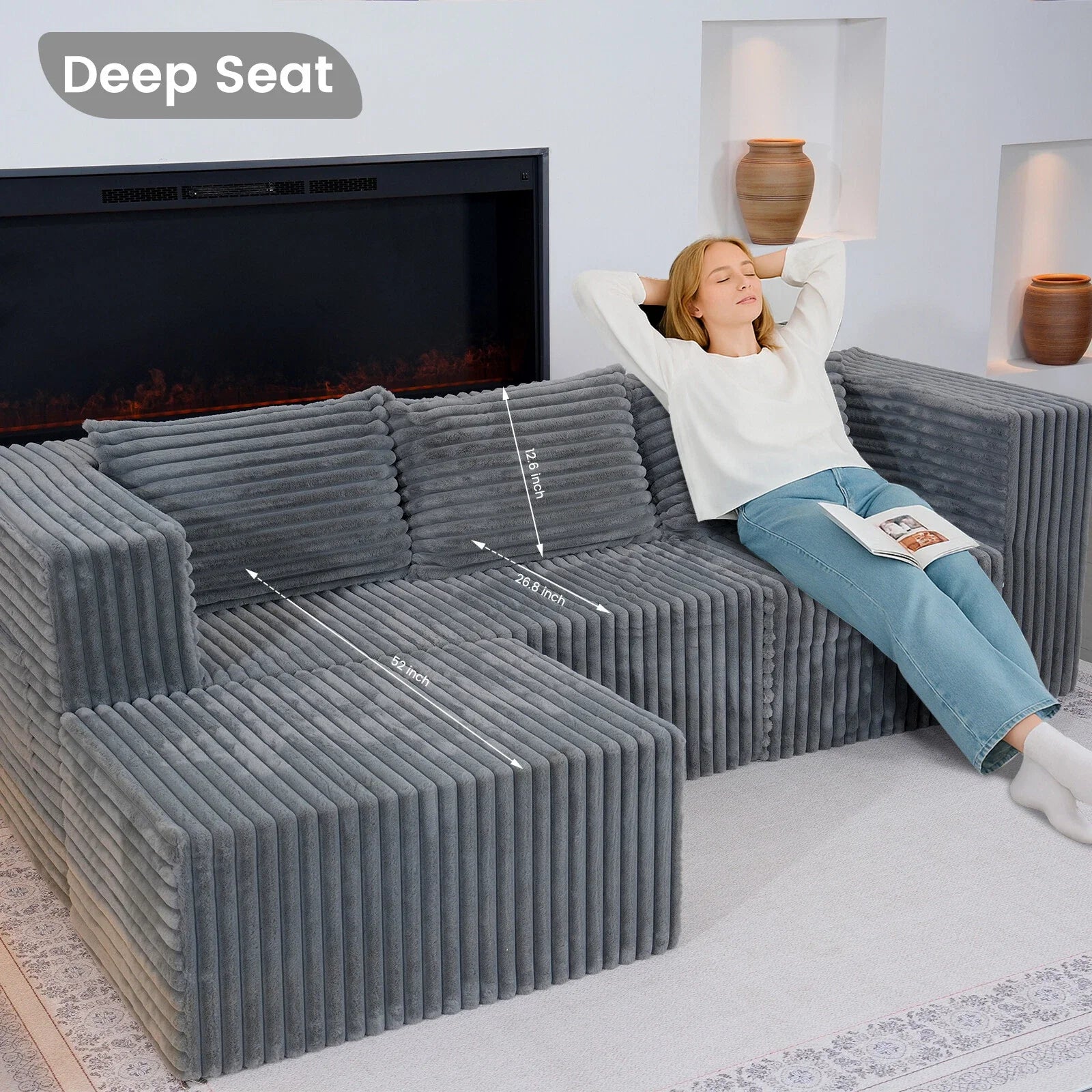 "Boneless Couch Grey" - Kanapa bez ramy Szara