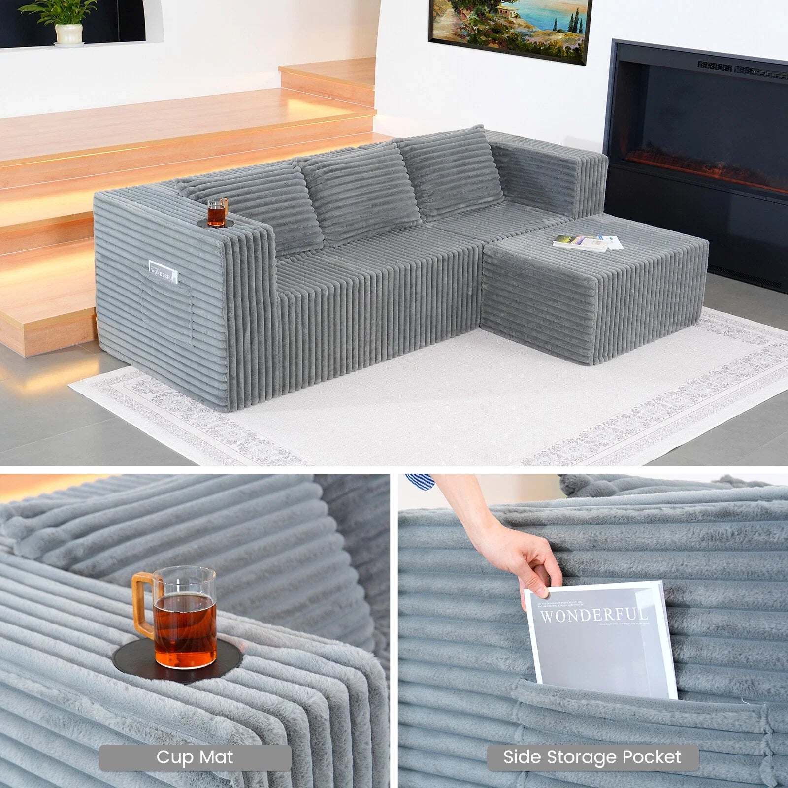 "Boneless Couch Grey" - Kanapa bez ramy Szara