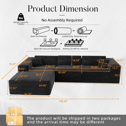 "Boneless Couch" - Kanapa bez ramy L kształt