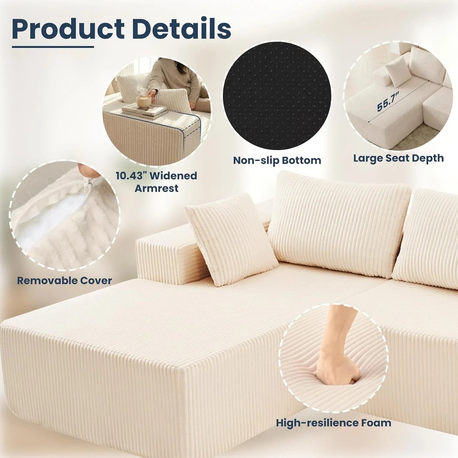 "Boneless Couch Beige" - Kanapa bez ramy Beżowa " XL Special"