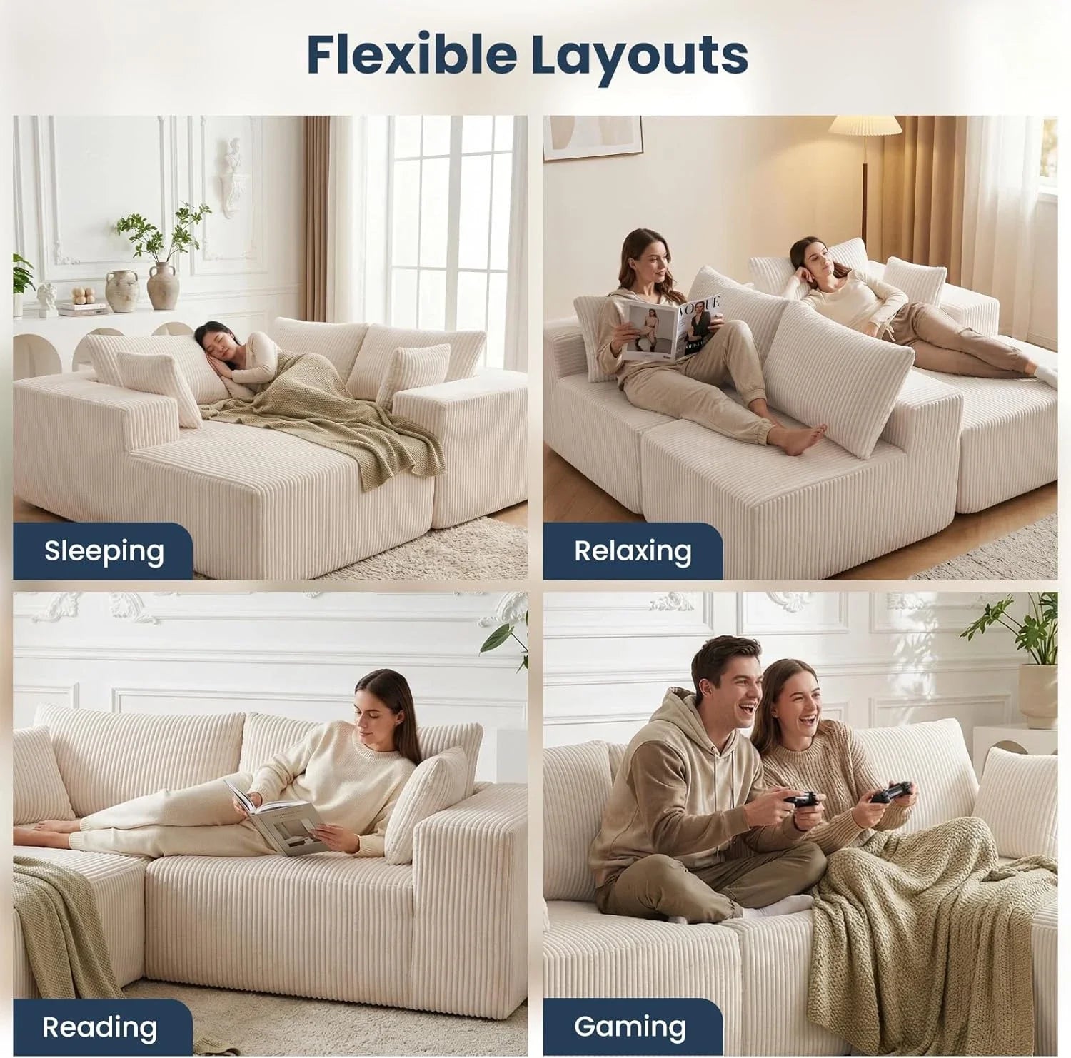 "Boneless Couch Beige" - Kanapa bez ramy Beżowa " XL Special"